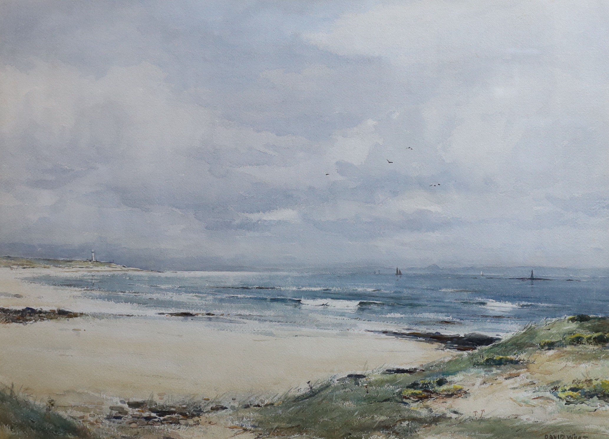 David West RSW (1868-1936), 'Across the Moray Firth', watercolour, 54 x 74cm